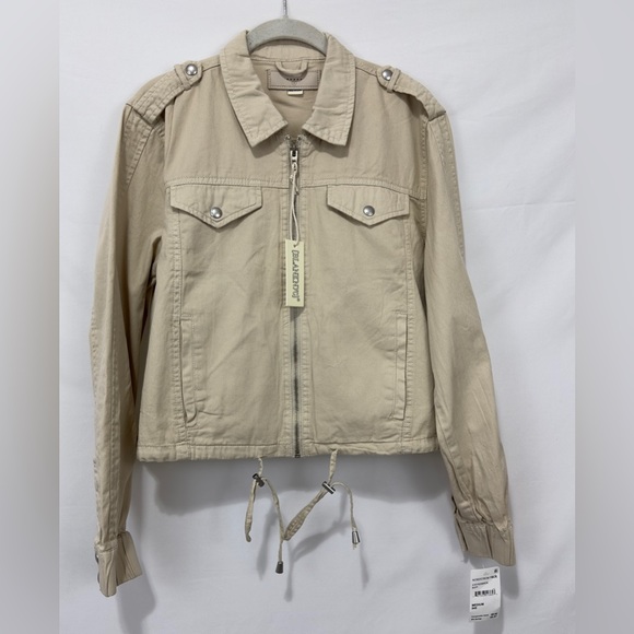 BLANKNYC Bomber/Military Style Jacket in Buff/Cream Color (Medium) - Picture 2 of 11